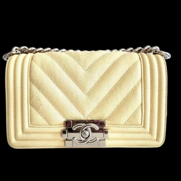 Chanel Boy Bag Size Small Yellow Caviar - Picture 1 of 11